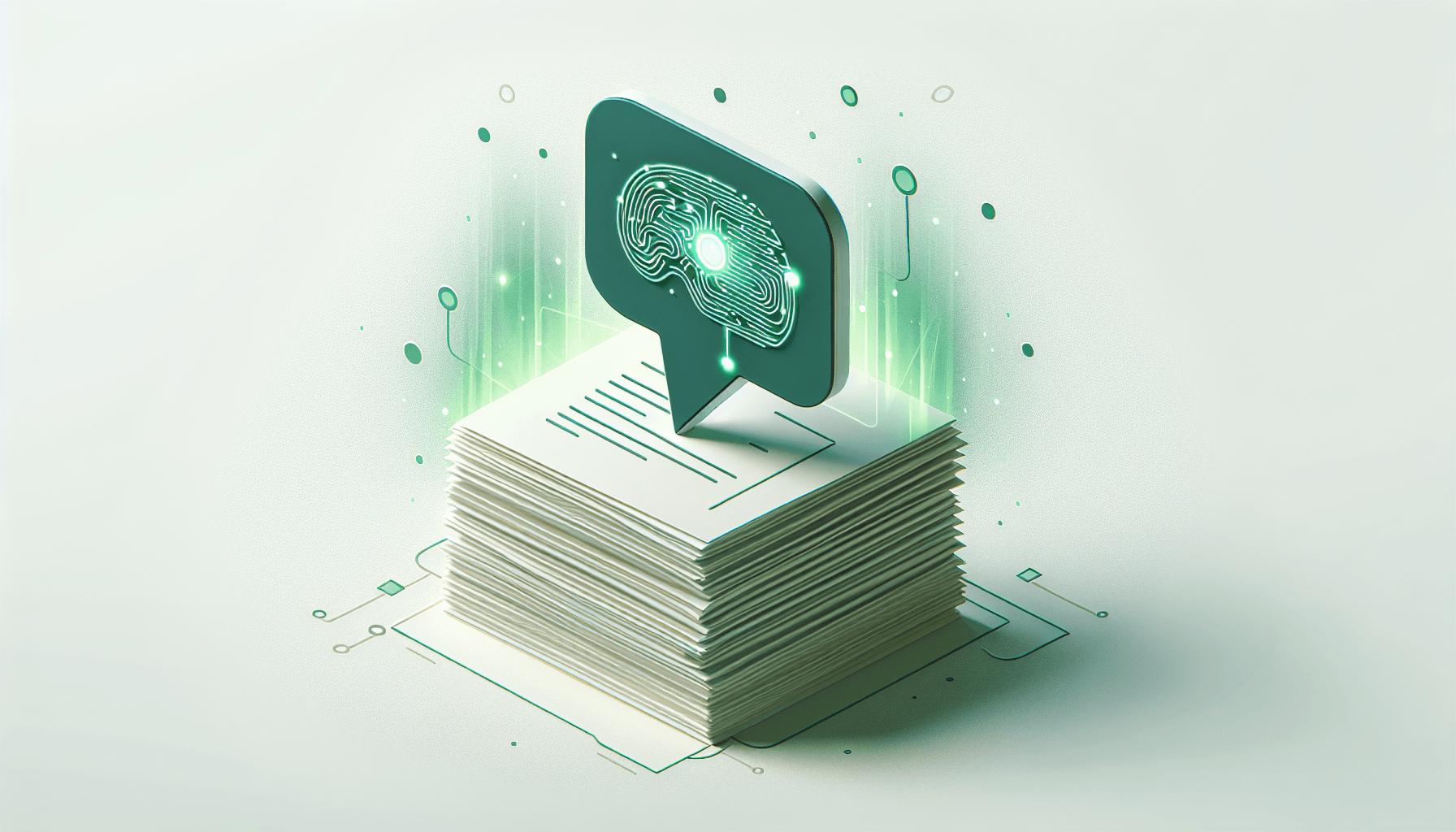 AI assistant summarizing notes on a laptop screen with chat interface