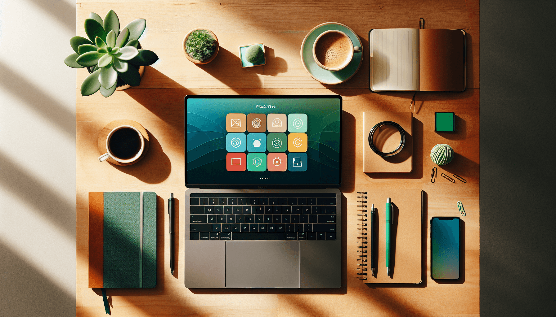Six note-taking apps compared on a productivity desk setup